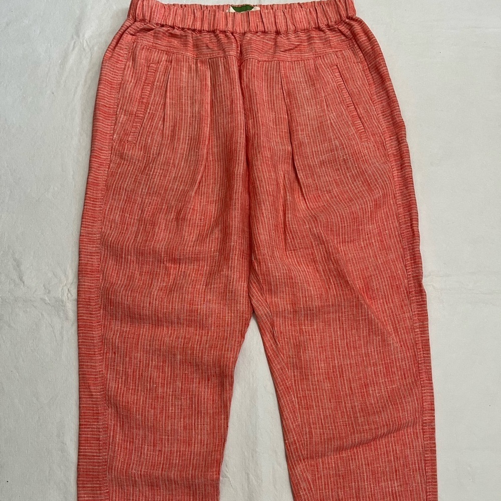 Anthropologie 100% Linen Coral Pants